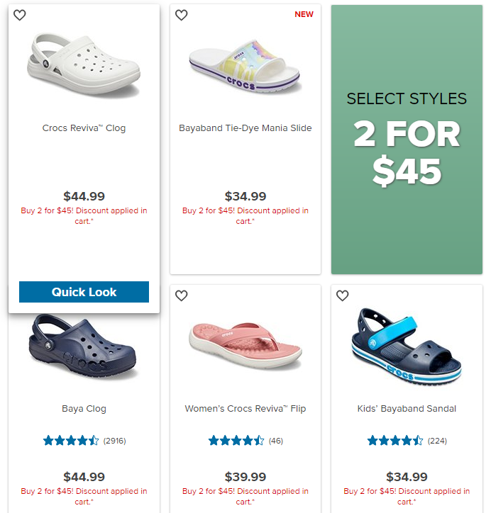 Crocs Offers 2 Footwear Styles For Only 