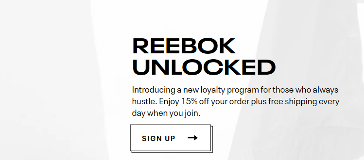 Reebok Offers 15% Off Your First Order 