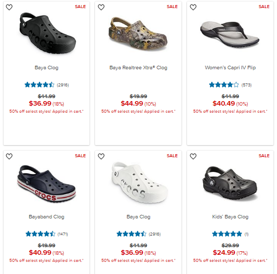 Crocs Coupon 50% Off Select Styles 